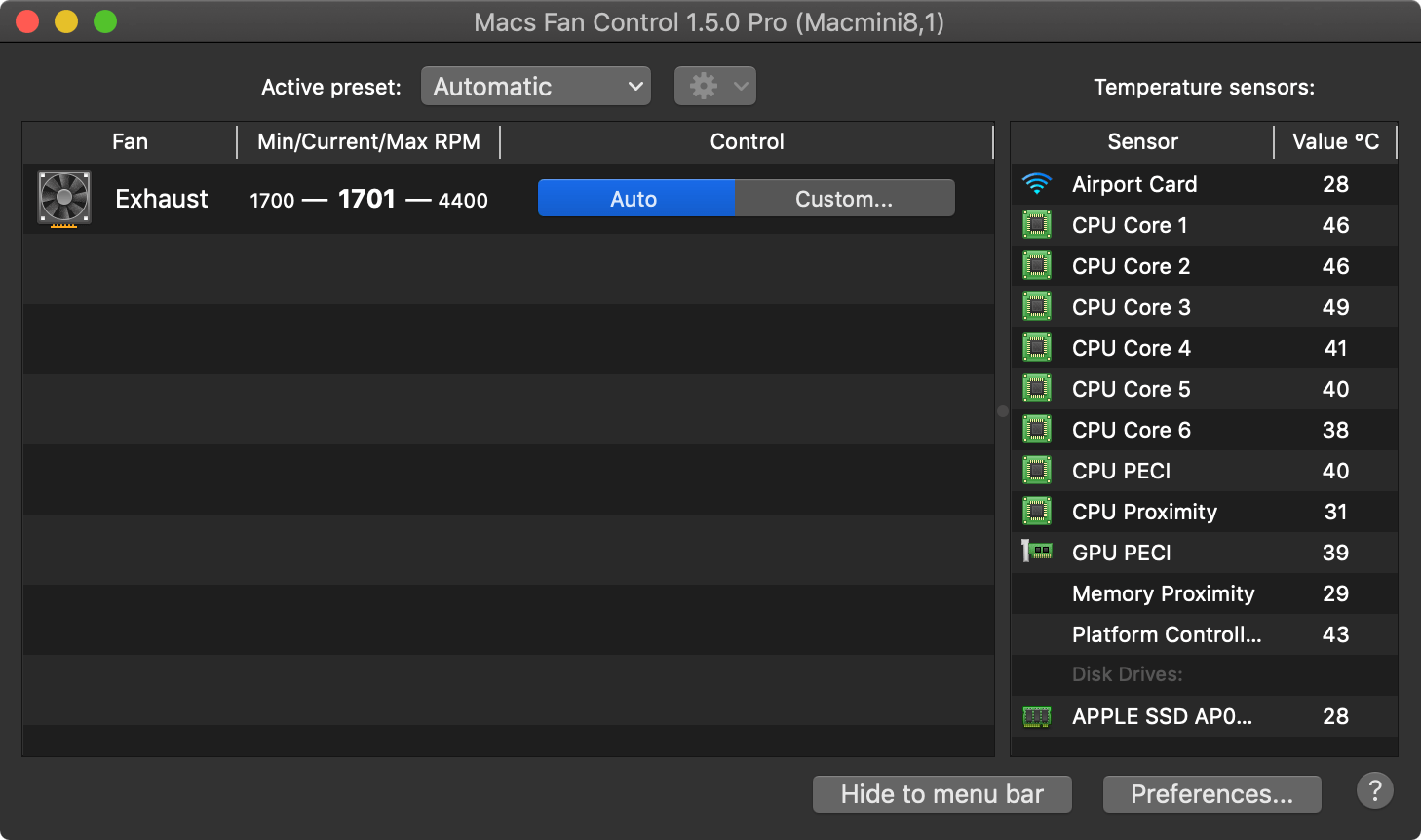 Macs Fan Control Pro screenshot 1